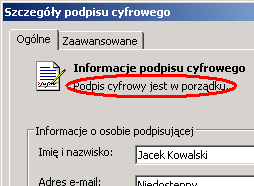 Podpis cyfrowy jest w porz�dku.